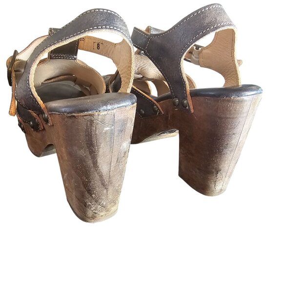 Bed Stu Caitlin F376002 Womens Brown Leather Hook & Loop Heeled Sandals Shoes - Picture 8 of 11